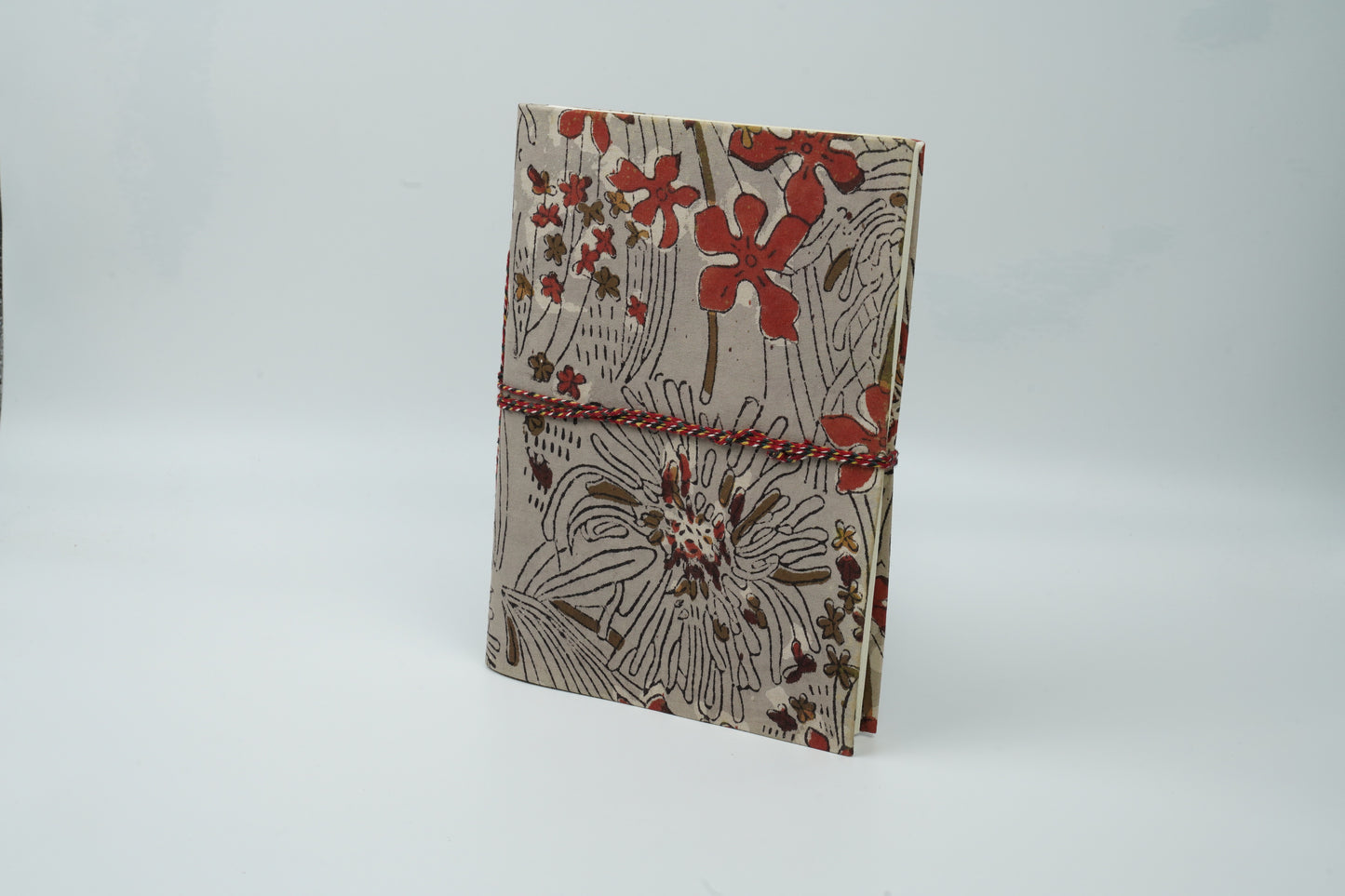 New! Sanganeri Handmade Paper Notebook | 13 (W) X 18 (H) | Dark Brown floral |