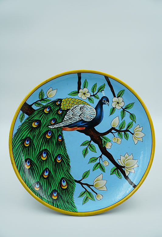 Jaipur Blue Pottery Wall Plates | Exclusive | 10' Inch | Enchanting Peacock | Handcrafted | Hand-painted |