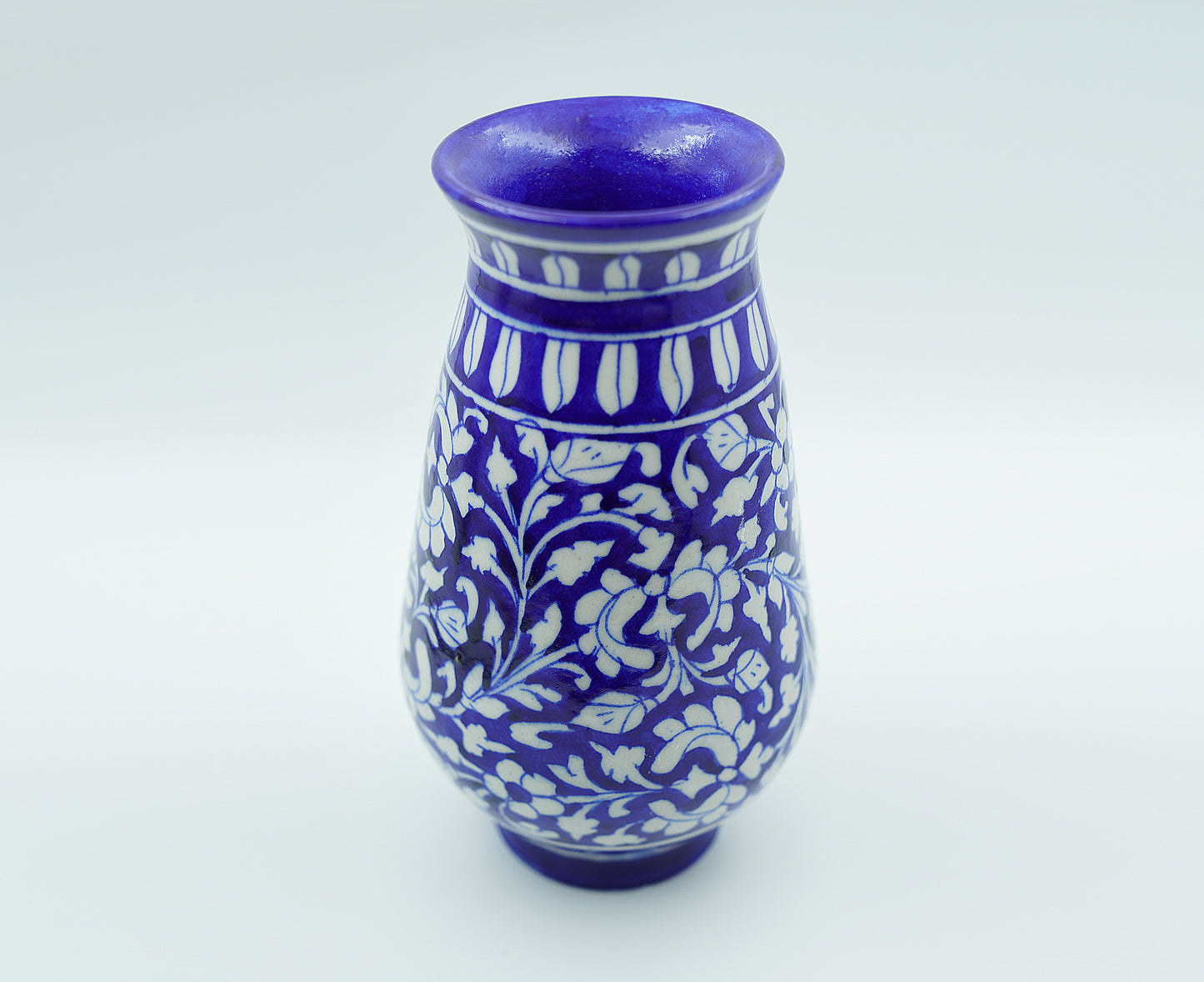 Jaipur Blue Pottery Vase | Classical Blue | Handcrafted | Hand-painted