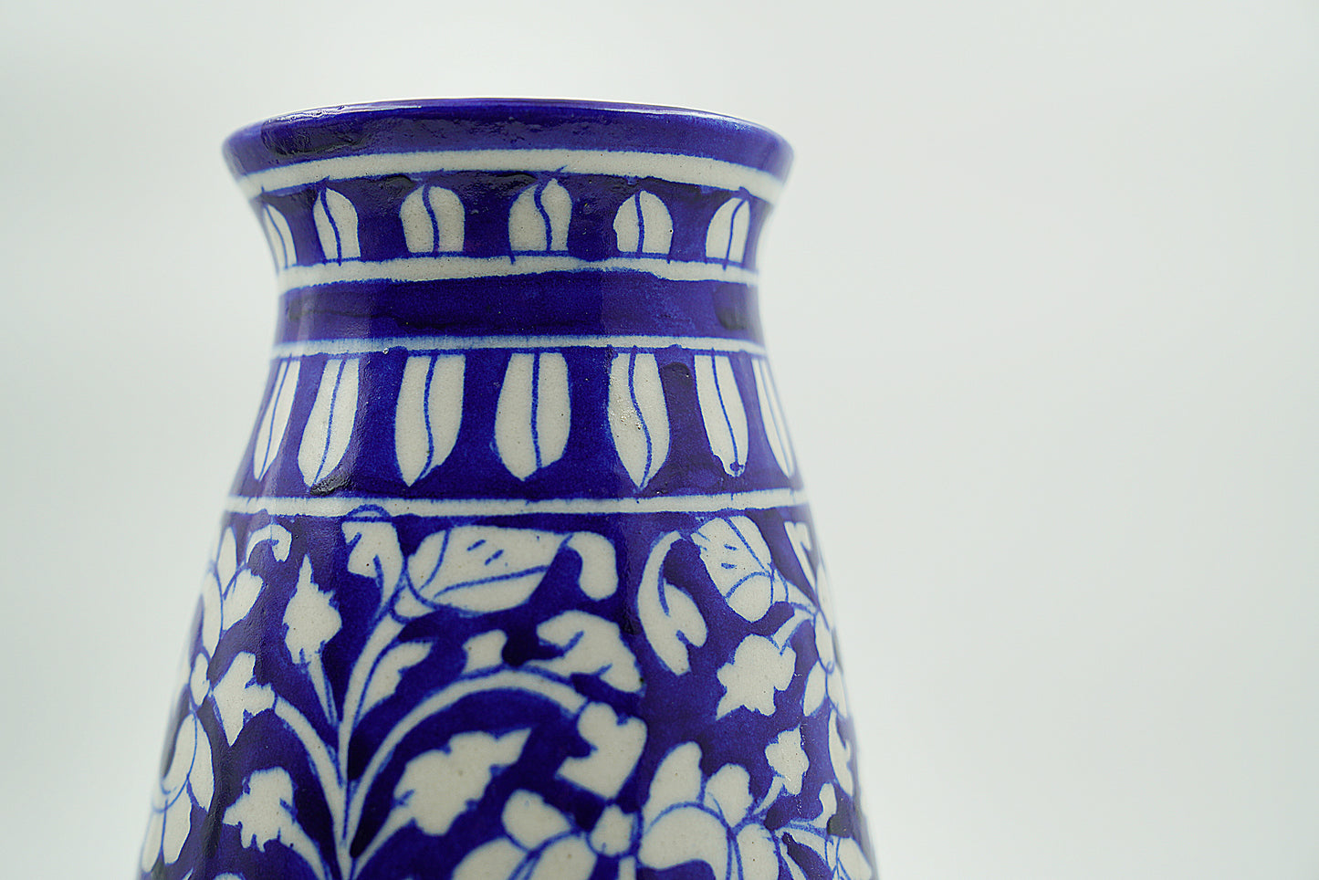 Jaipur Blue Pottery Vase | Classical Blue | Handcrafted | Hand-painted