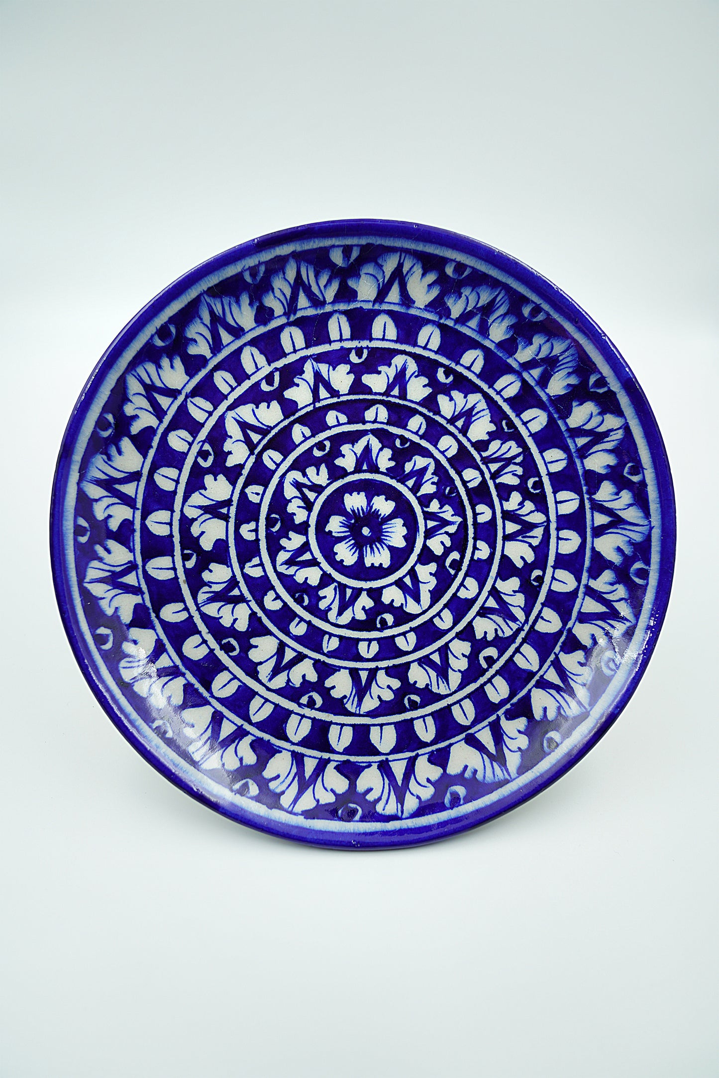 Jaipur Blue Pottery Wall Plates | 8' Inch | Classic Blue | Handcrafted | Hand-painted |