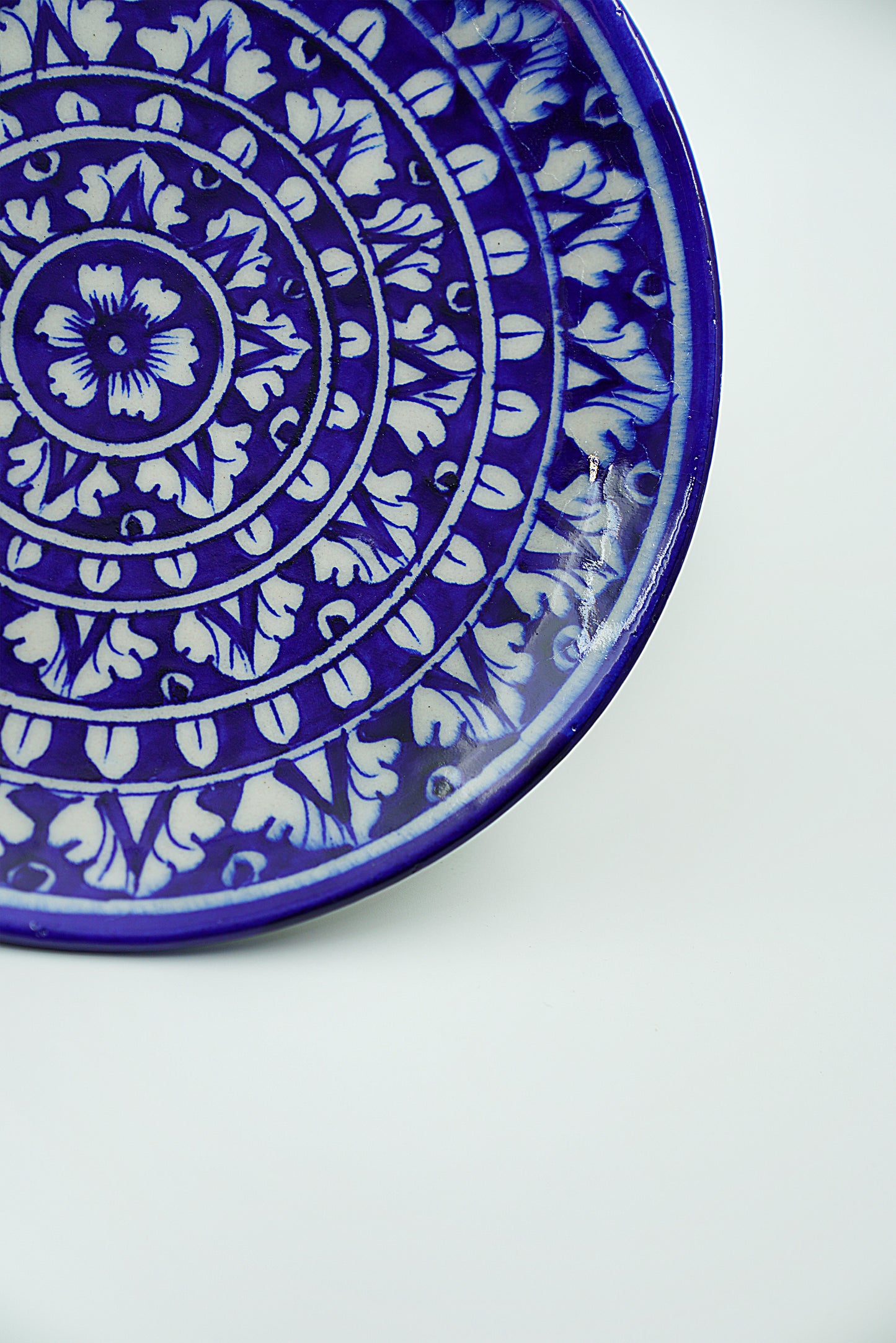 Jaipur Blue Pottery Wall Plates | 8' Inch | Classic Blue | Handcrafted | Hand-painted |