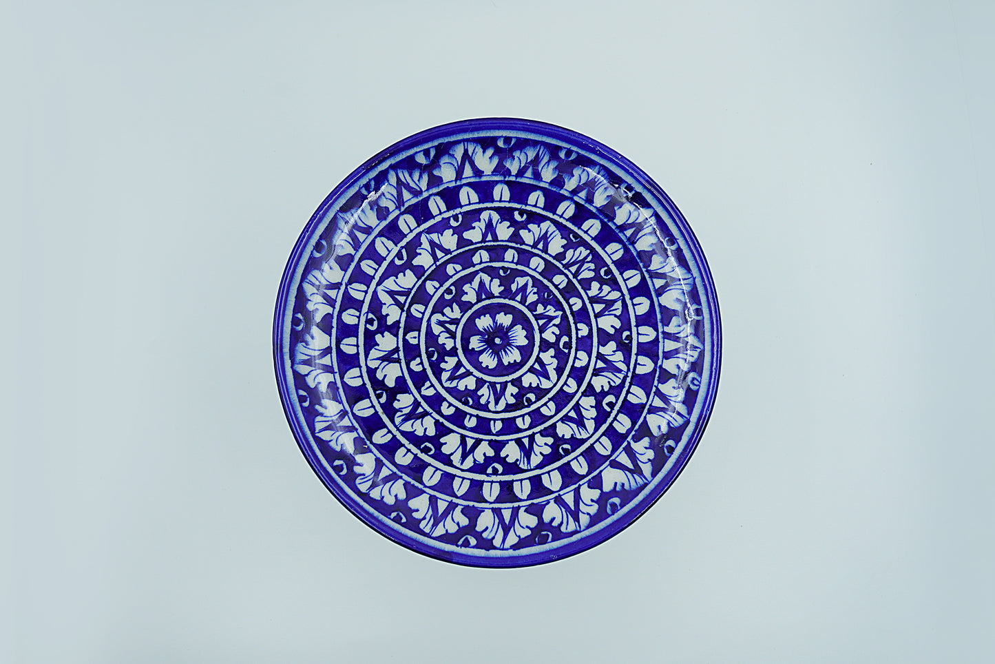 Jaipur Blue Pottery Wall Plates | 8' Inch | Classic Blue | Handcrafted | Hand-painted |