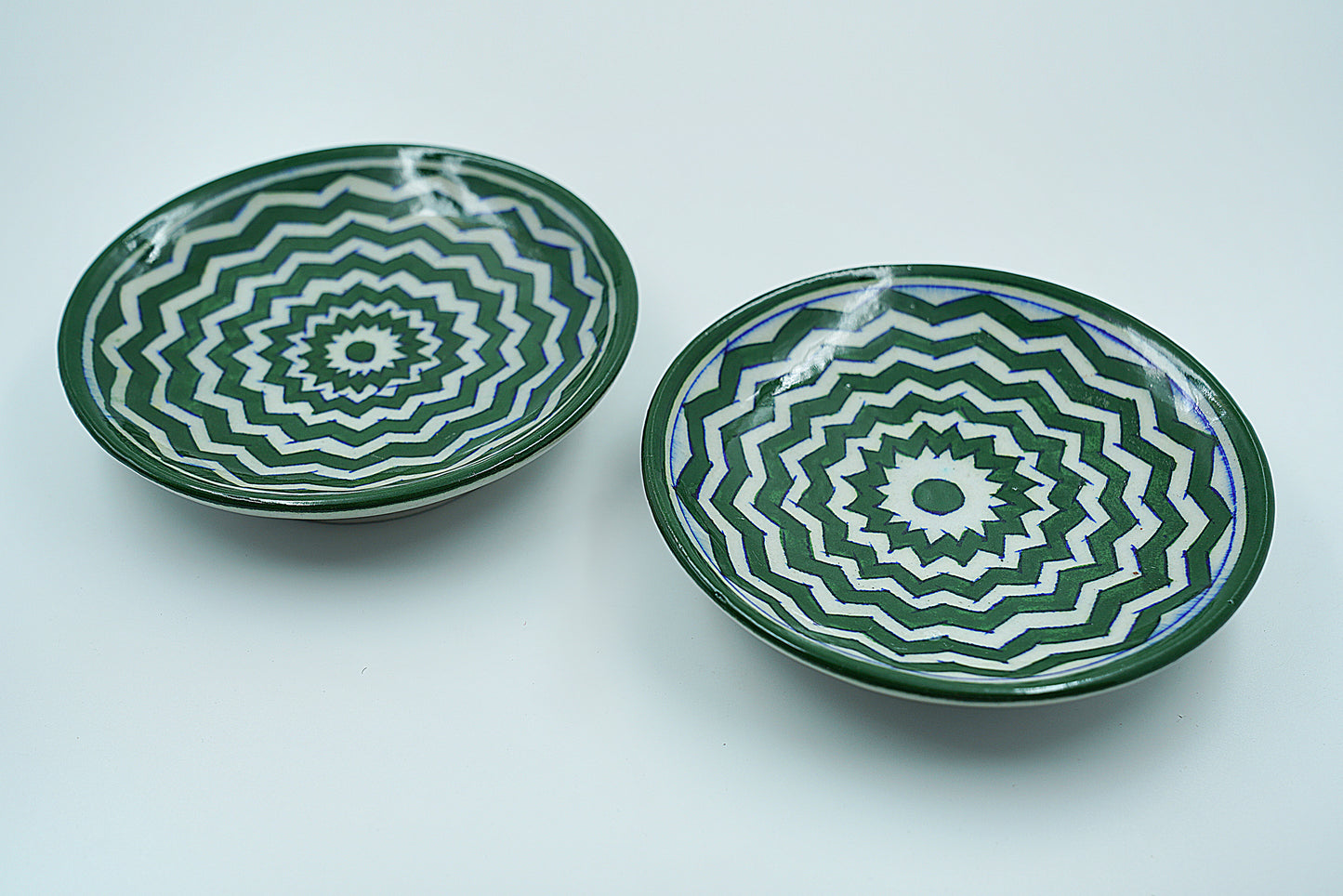 Jaipur Blue Pottery Wall Plates | 6' Inch | 1 Piece| Dynamic Green | Handcrafted | Hand-painted |