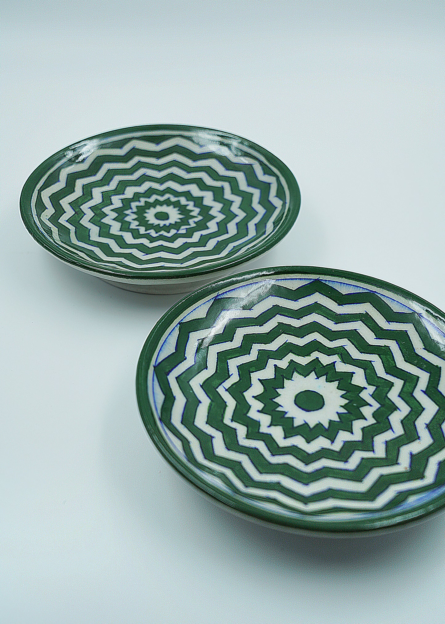 Jaipur Blue Pottery Wall Plates | 6' Inch | 1 Piece| Dynamic Green | Handcrafted | Hand-painted |