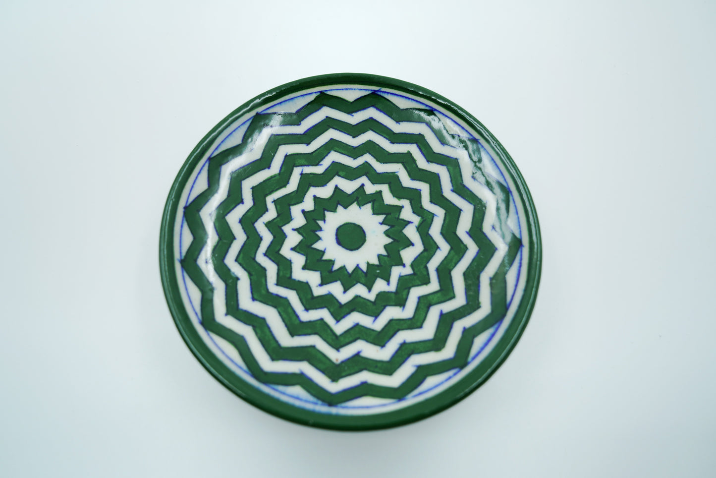 Jaipur Blue Pottery Wall Plates | 6' Inch | 1 Piece| Dynamic Green | Handcrafted | Hand-painted |