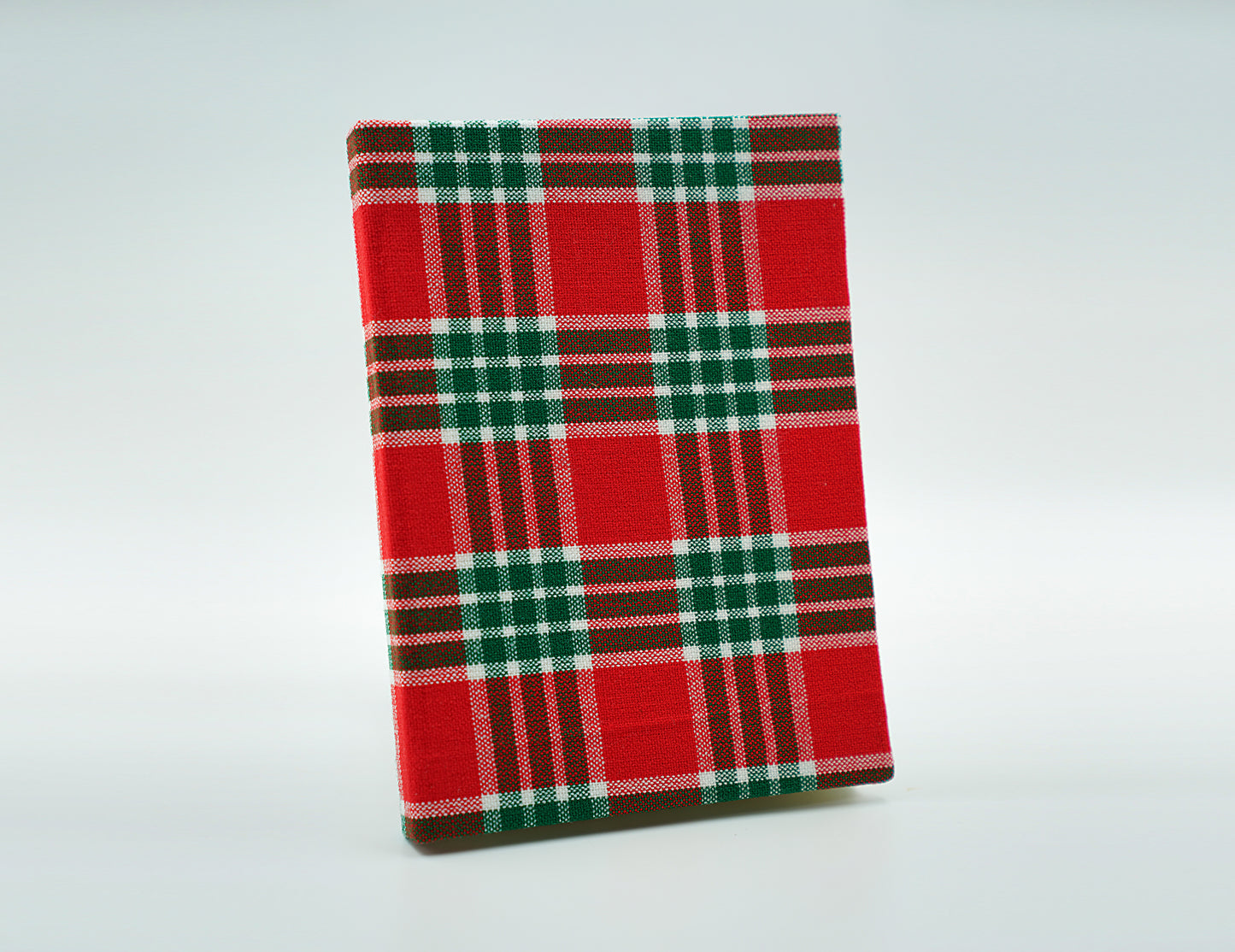 Sanganeri Handmade Paper Notebook | Red Checkered | Flower Petal Pages | Handcrafted |