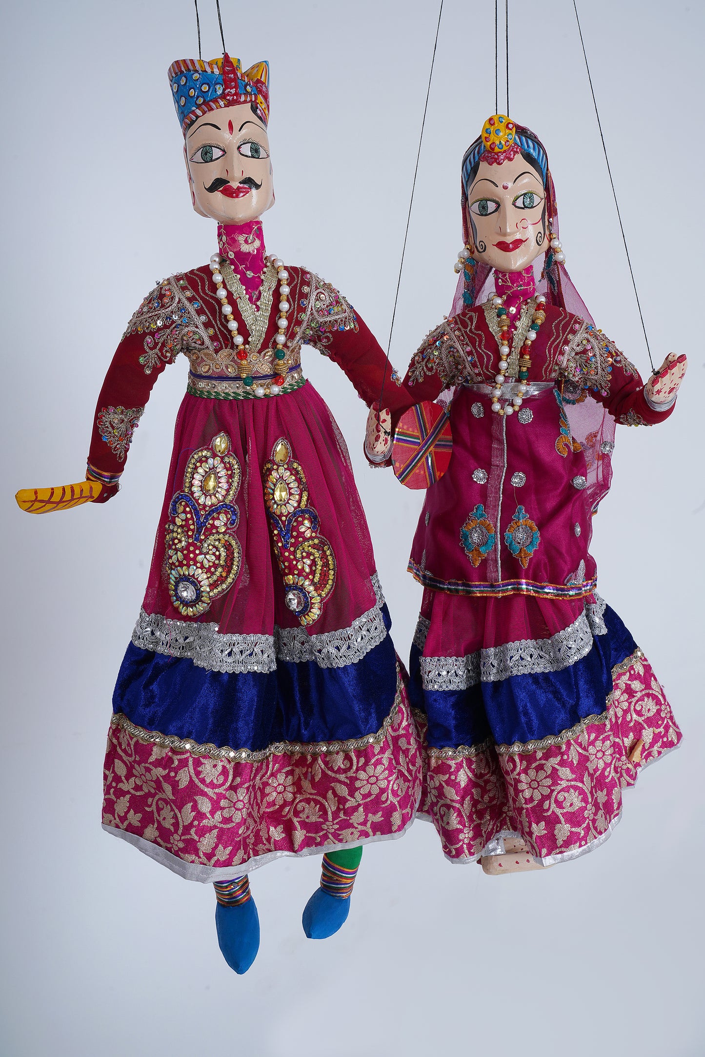 Jaipur Puppet | Raja Rani | Deep Red & Blue