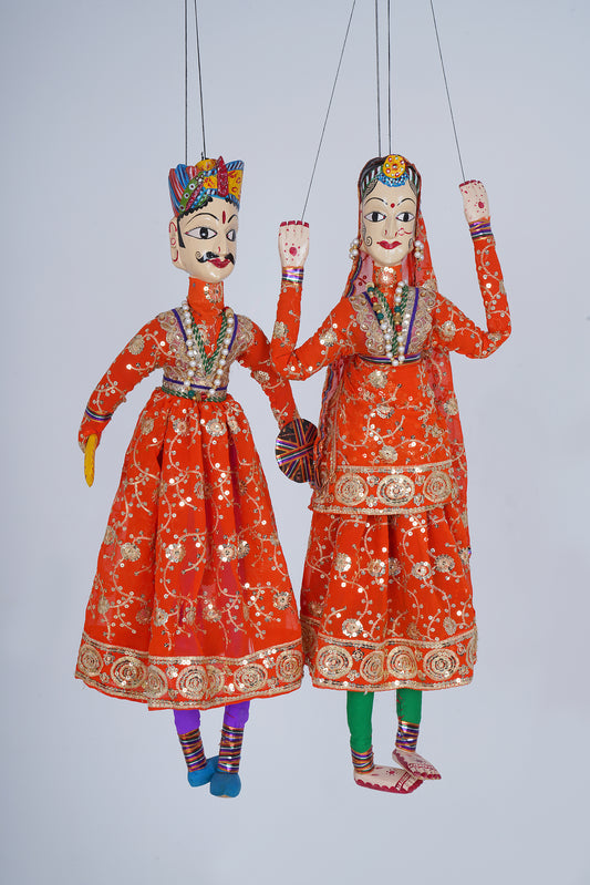 Jaipur Puppet | Raja Rani | Bright Orange