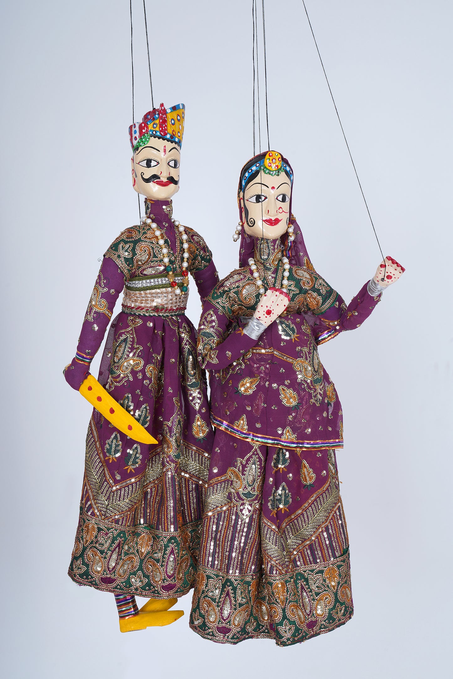 Jaipur Puppet | Raja Rani | Decorative Purple