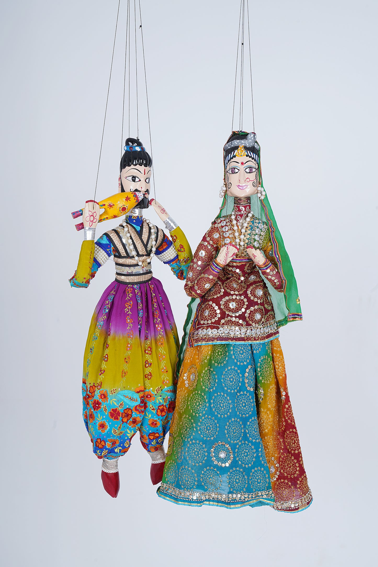 Jaipur Puppet | Kathputli | Exclusive! | Sapera Kalbelia Dancer | Rainbow Color | Handcrafted | Hand Painted |