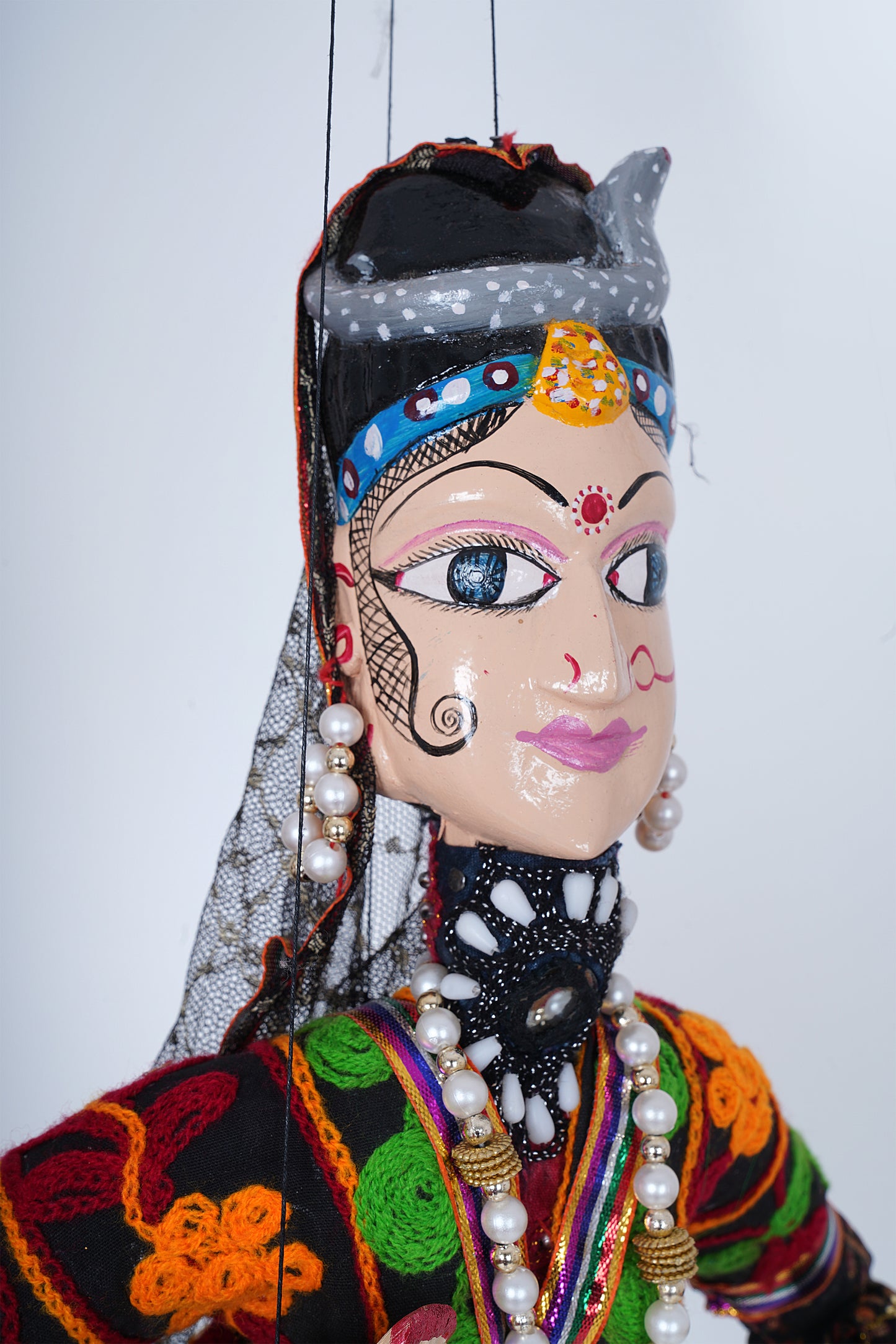 Jaipur Puppet | Kathputli | Exclusive! | Sapera Kalbelia Dancer | Brown Silver | Handcrafted | Hand Painted |