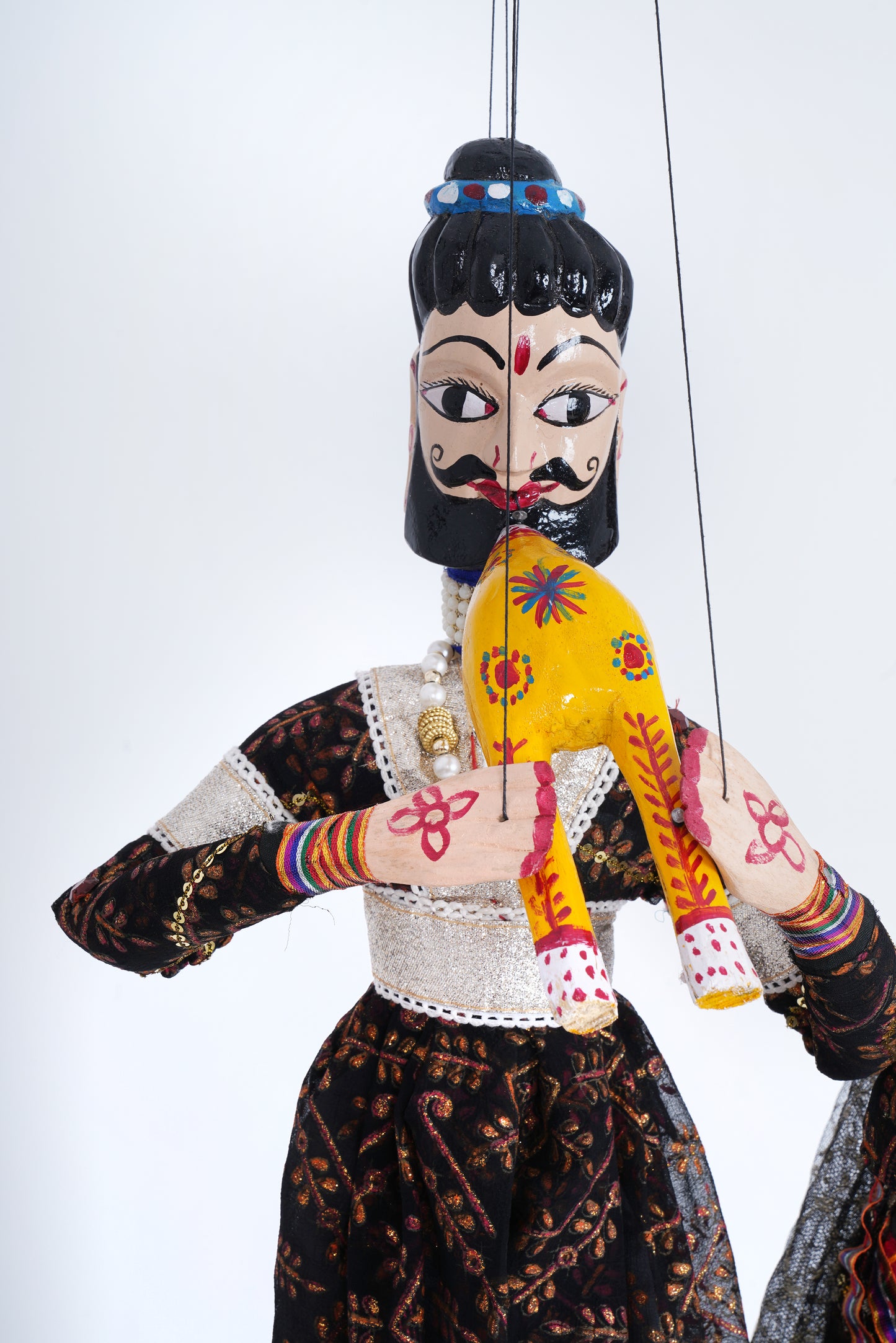 Jaipur Puppet | Kathputli | Exclusive! | Sapera Kalbelia Dancer | Brown Silver | Handcrafted | Hand Painted |