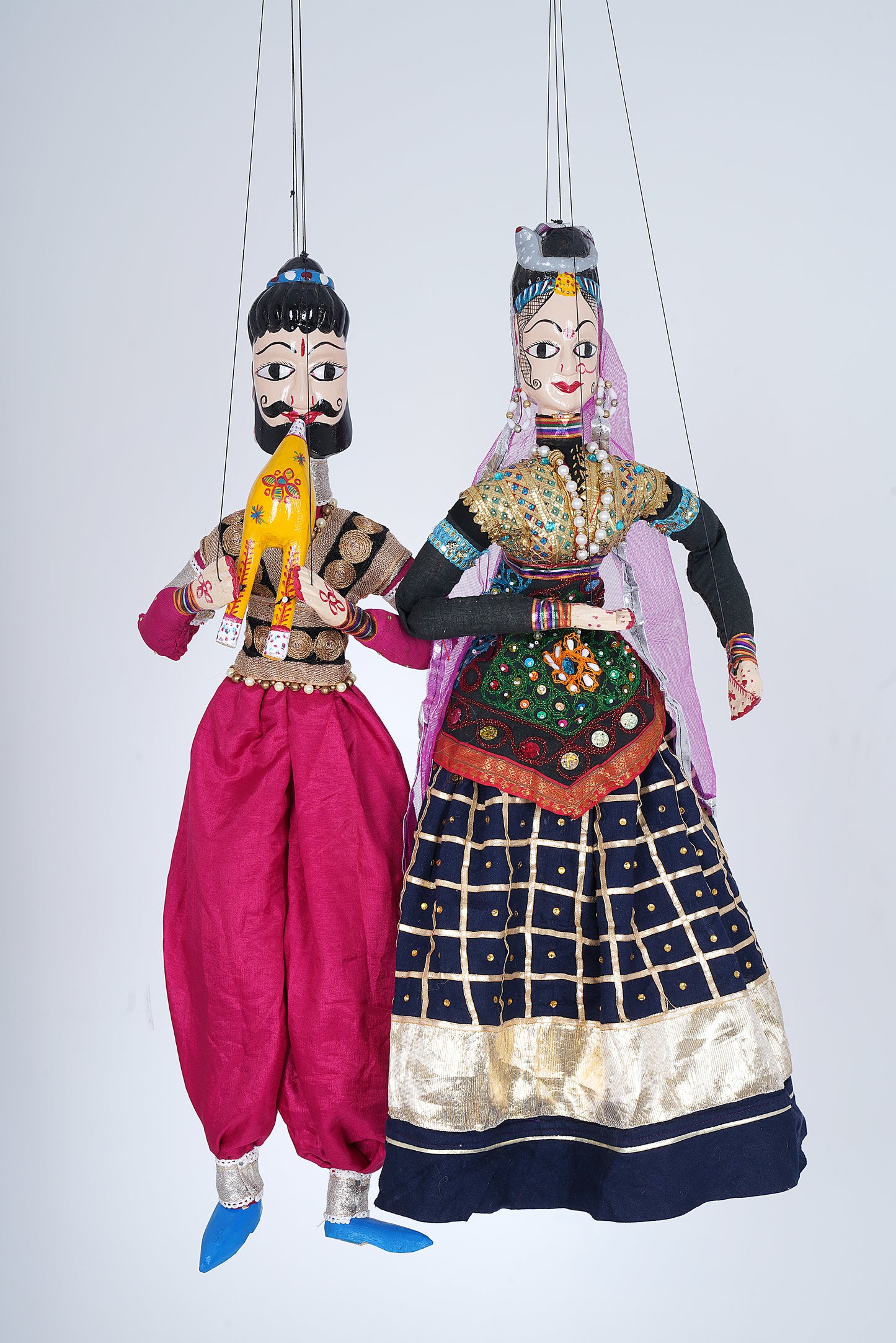 Jaipur Puppet | Kathputli | Exclusive! | Sapera Kalbelia Dancer | Purple Black | Handcrafted | Hand Painted |