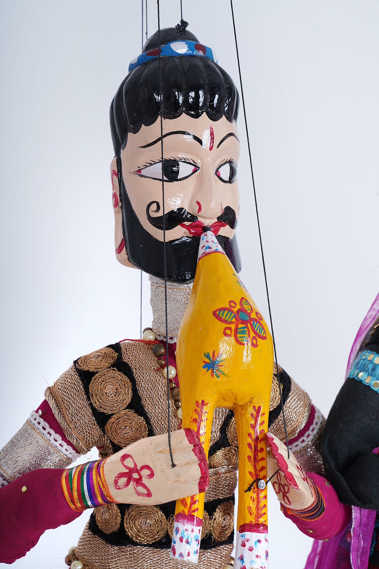 Jaipur Puppet | Kathputli | Exclusive! | Sapera Kalbelia Dancer | Purple Black | Handcrafted | Hand Painted |