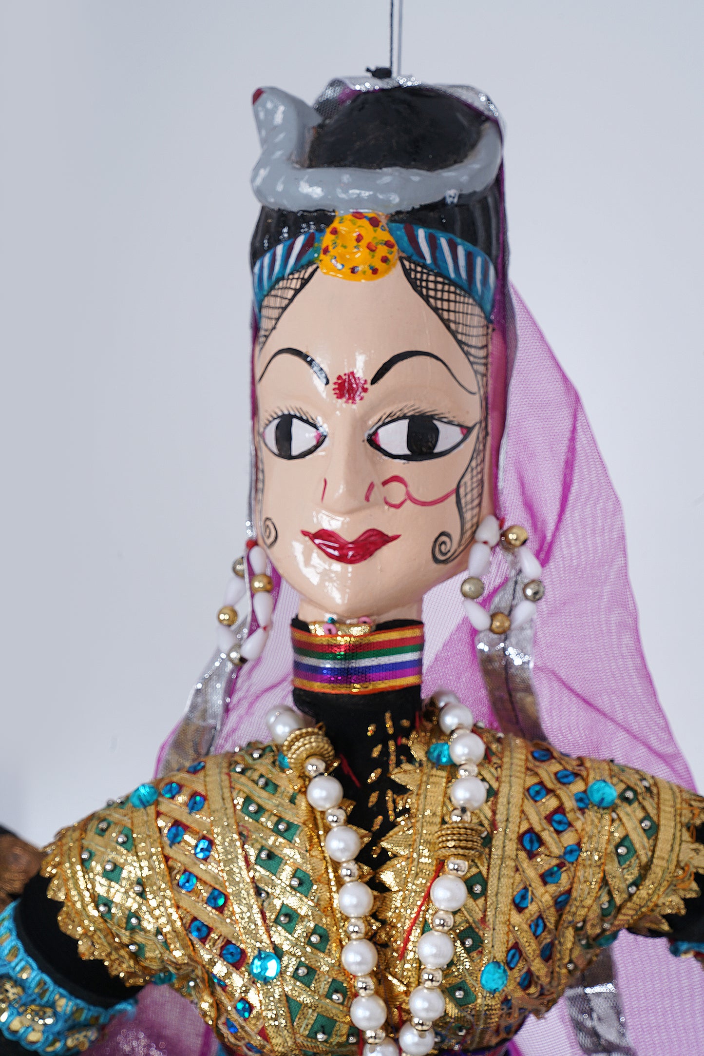 Jaipur Puppet | Kathputli | Exclusive! | Sapera Kalbelia Dancer | Purple Black | Handcrafted | Hand Painted |