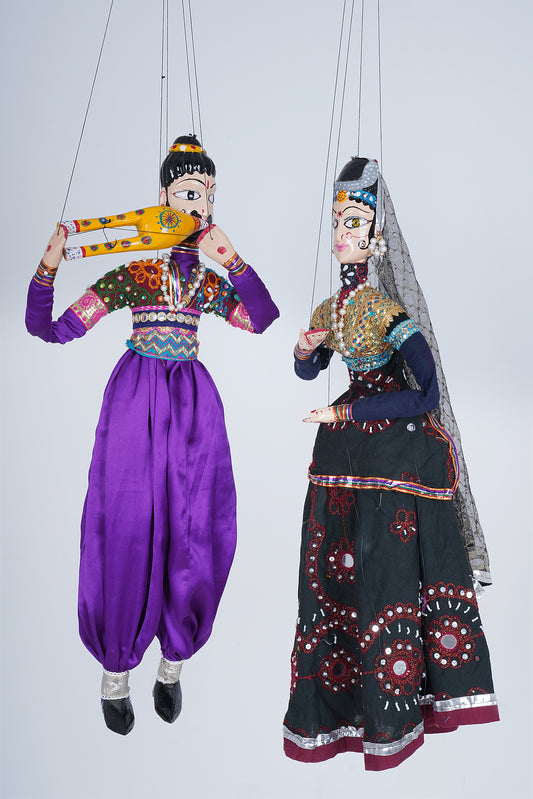 Jaipur Puppet | Kathputli | Exclusive! | Sapera Kalbelia Dancer | Royal Purple | Handcrafted | Hand Painted |