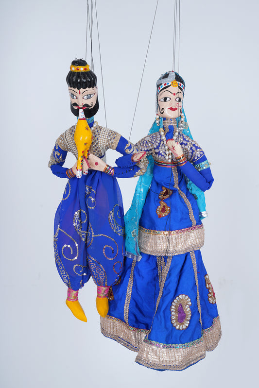 Jaipur Puppet | Kathputli | Exclusive! | Sapera Kalbelia Dancer | Regal Blue | Handcrafted | Hand Painted |