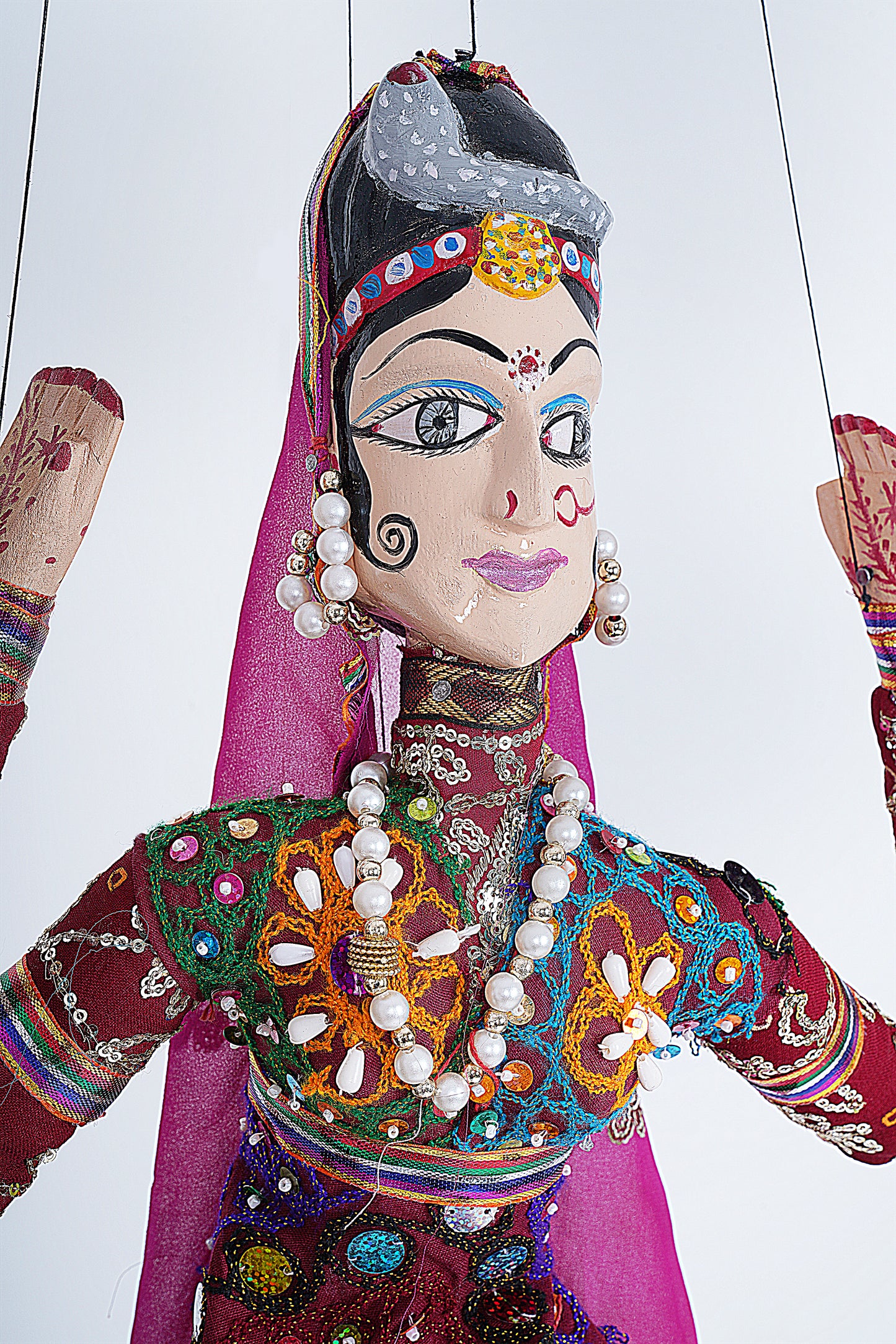 Jaipur Puppet | Kathputli | Exclusive! | Sapera Kalbelia Dancer | Brown Maroon | Handcrafted | Hand Painted |