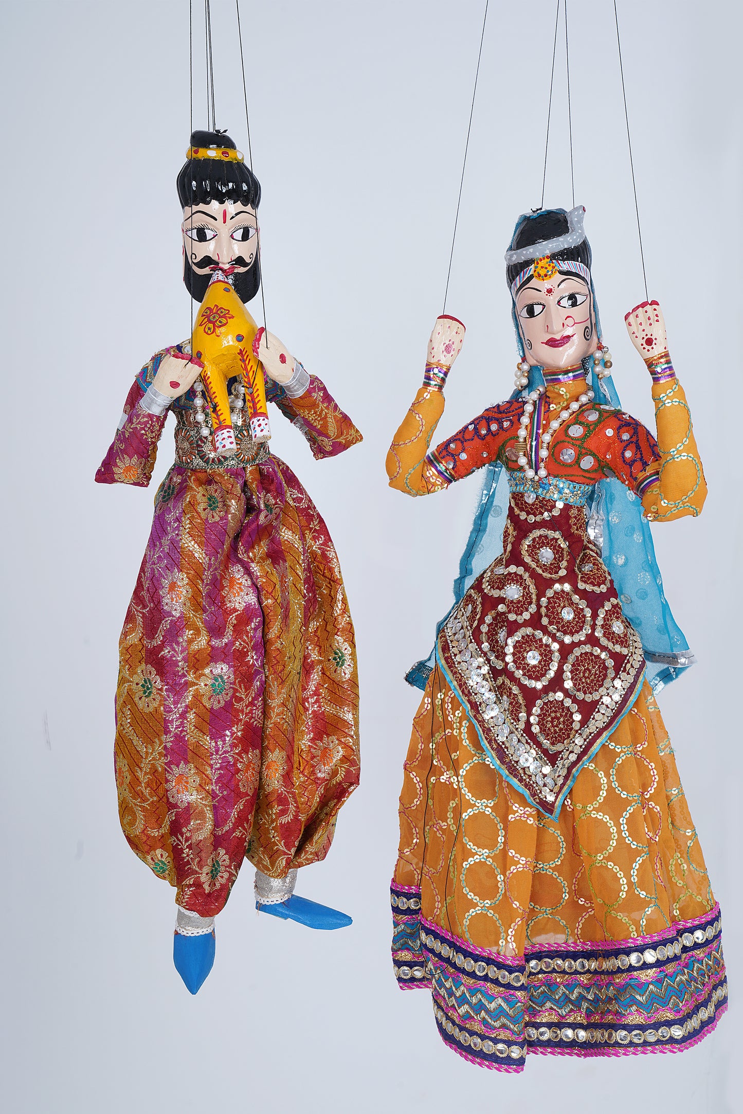 Jaipur Puppet | Kathputli | Exclusive! | Sapera Kalbelia Dancer | Red Safforn | Handcrafted | Hand Painted |