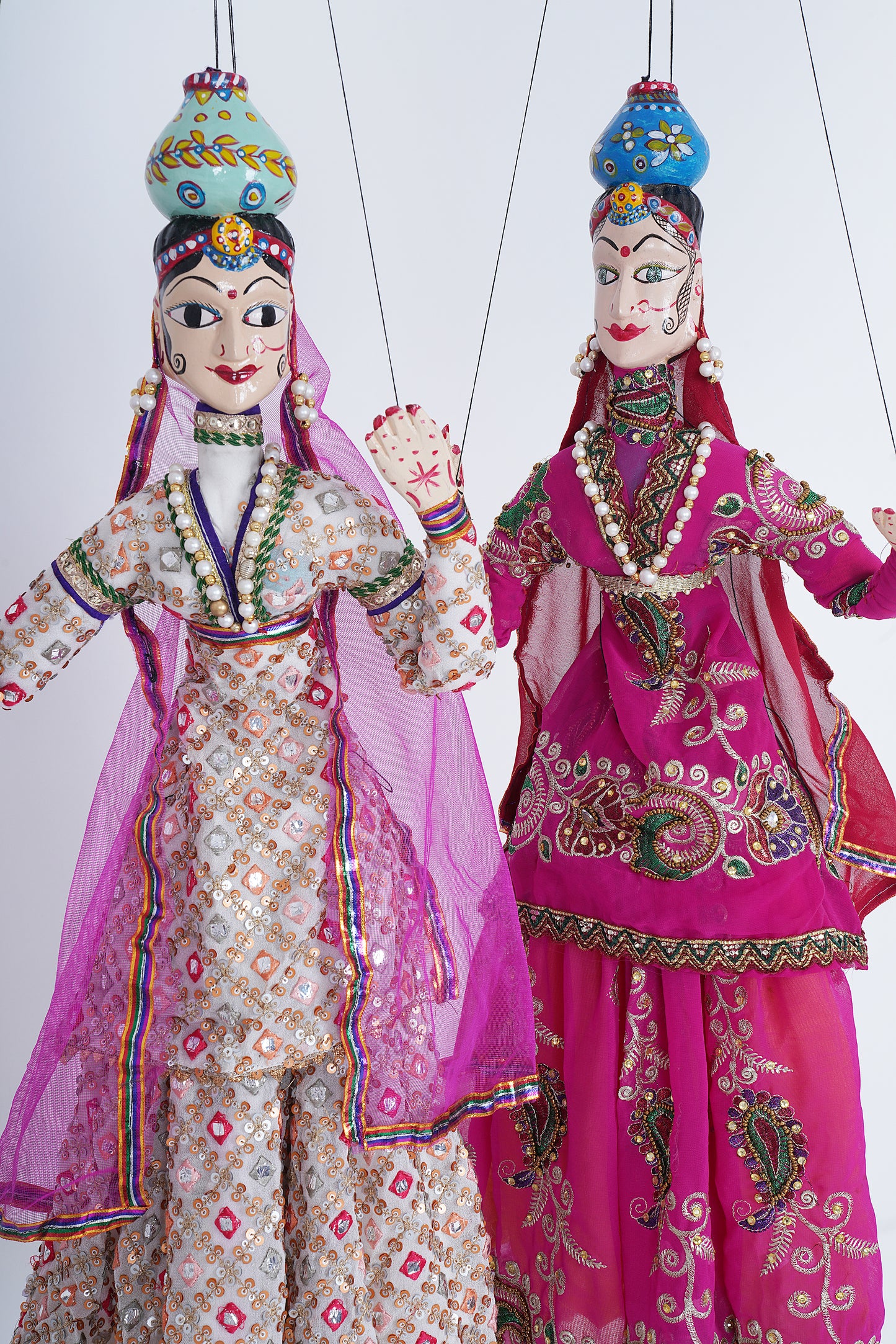 Jaipur Puppet | Kathputli | Exclusive! | Paniharin | Pink & Red | Handcrafted | Hand Painted |