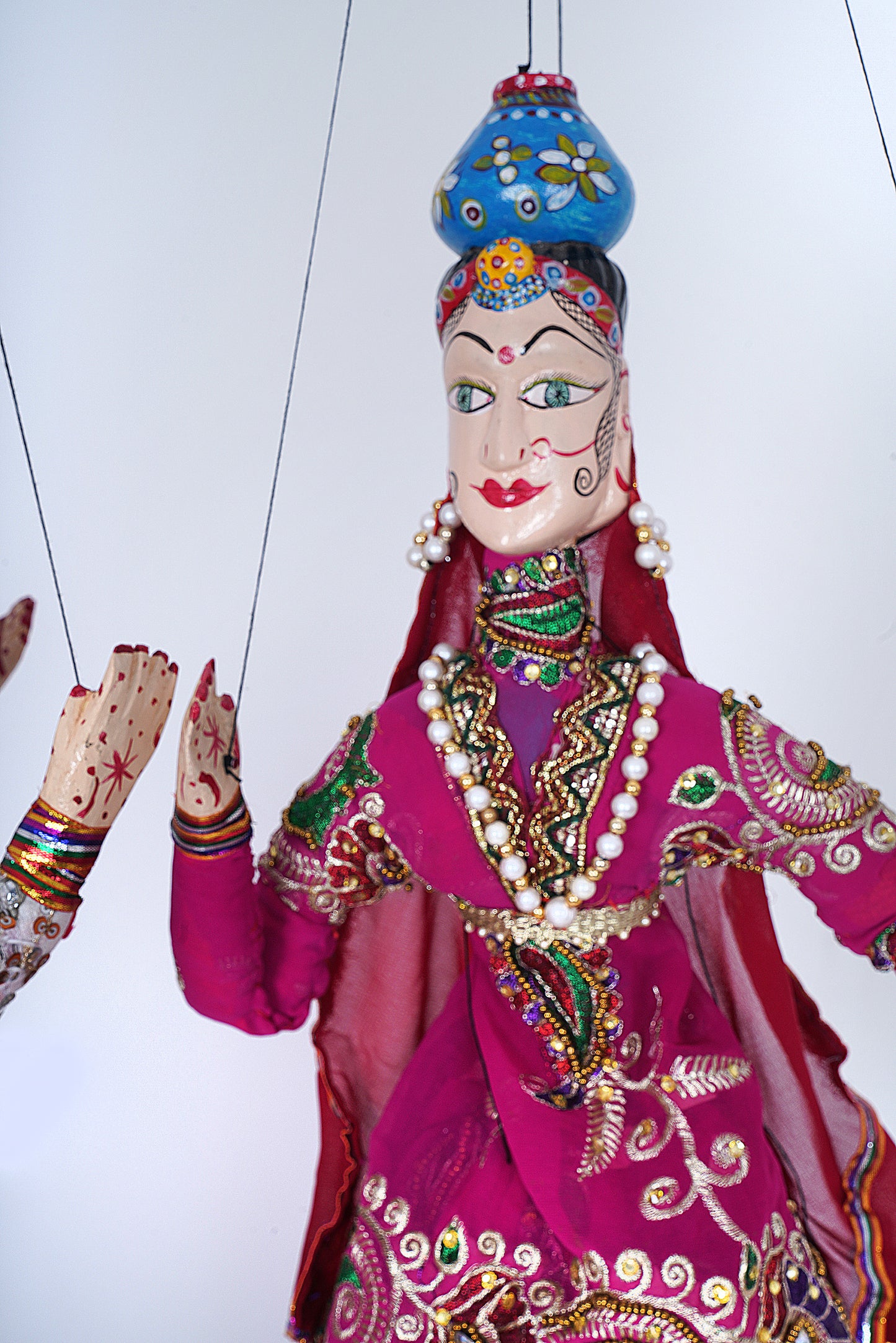 Jaipur Puppet | Kathputli | Exclusive! | Paniharin | Pink & Red | Handcrafted | Hand Painted |