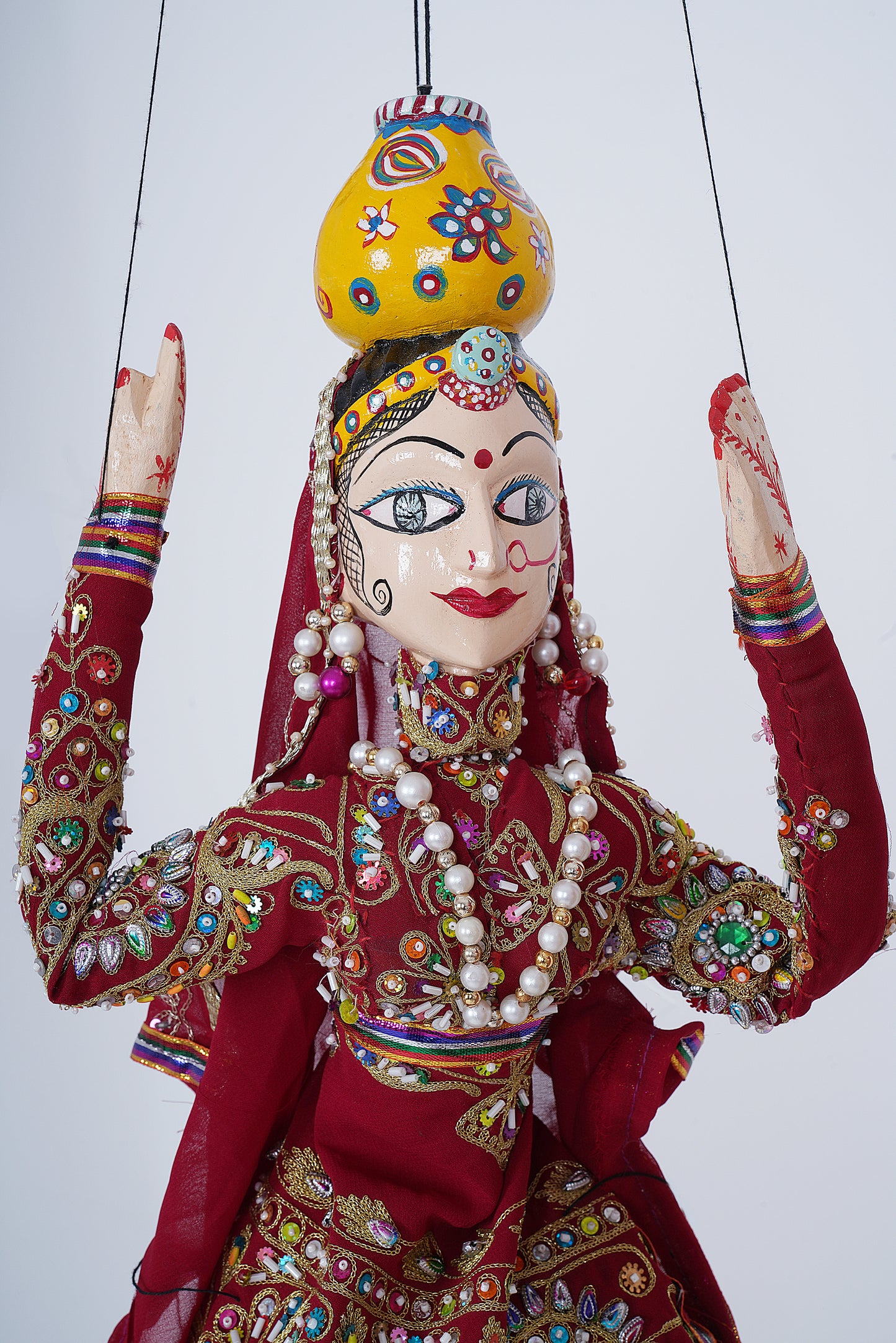 Jaipur Puppet | Kathputli | Exclusive! | Paniharin | Regal Red & Orange | Handcrafted | Hand Painted |