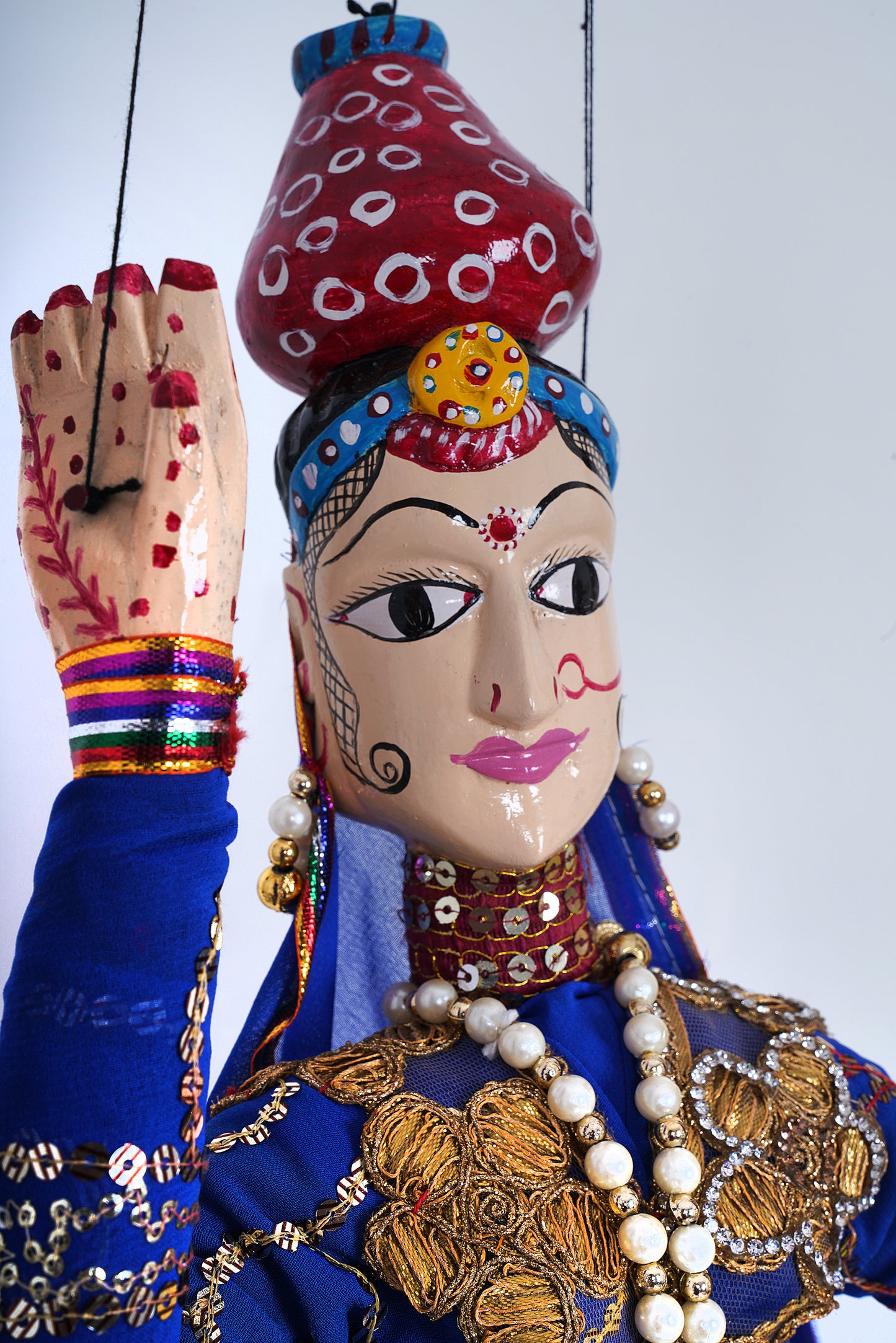 Jaipur Puppet | Kathputli | Exclusive! | Paniharin | Beige & Blue | Handcrafted | Hand Painted |