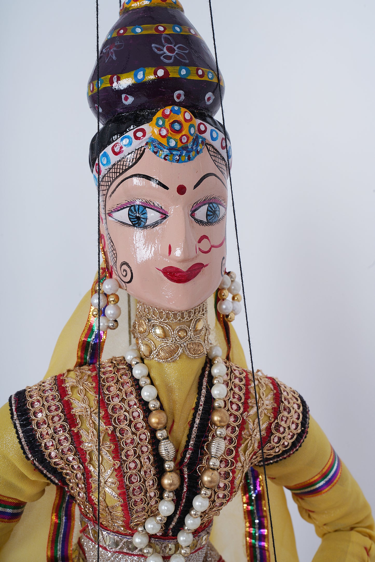 Jaipur Puppet | Kathputli | Exclusive! | Paniharin | Beige & Blue | Handcrafted | Hand Painted |