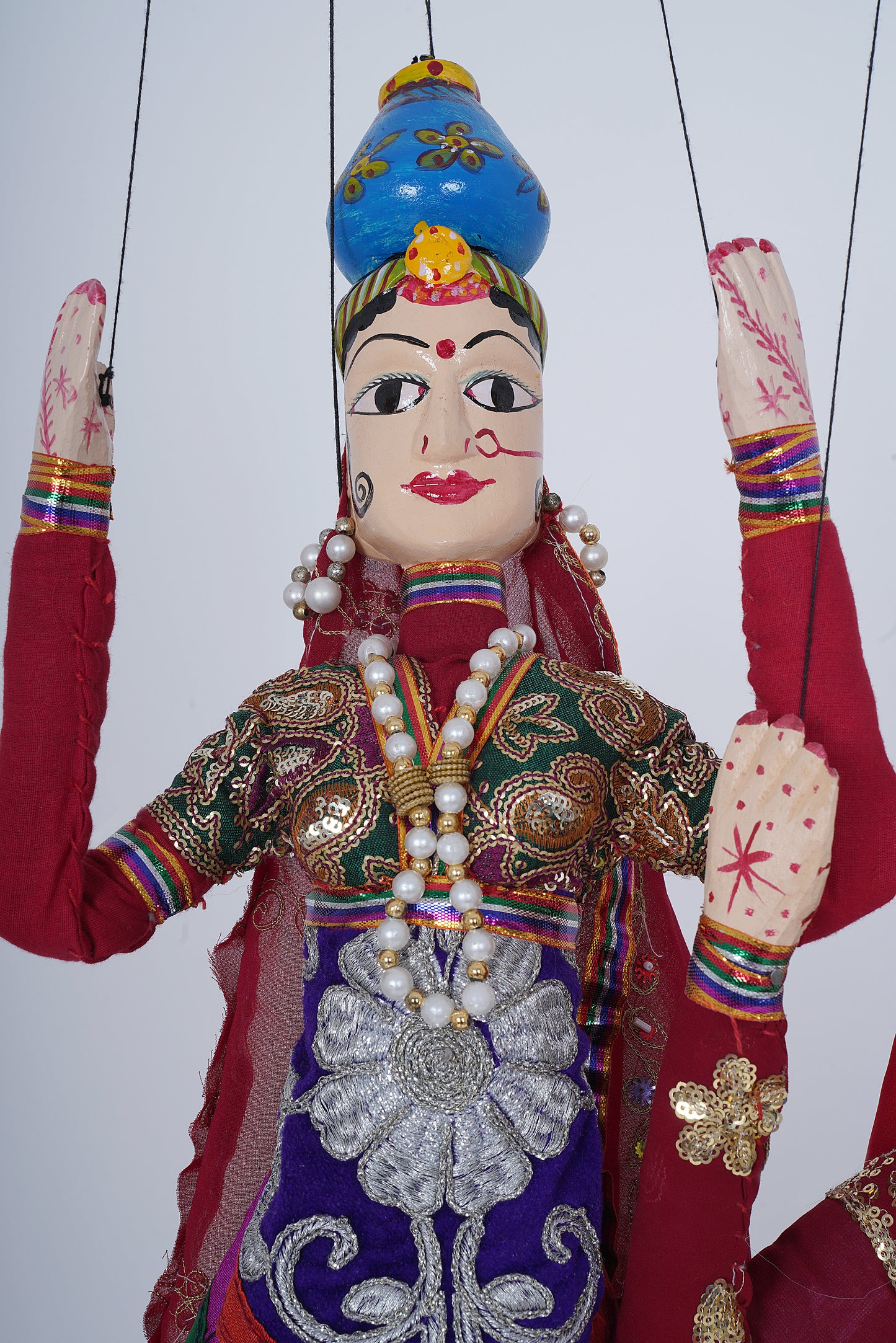 Jaipur Puppet | Kathputli | Exclusive! | Paniharin | Celebration Red | Handcrafted | Hand Painted |