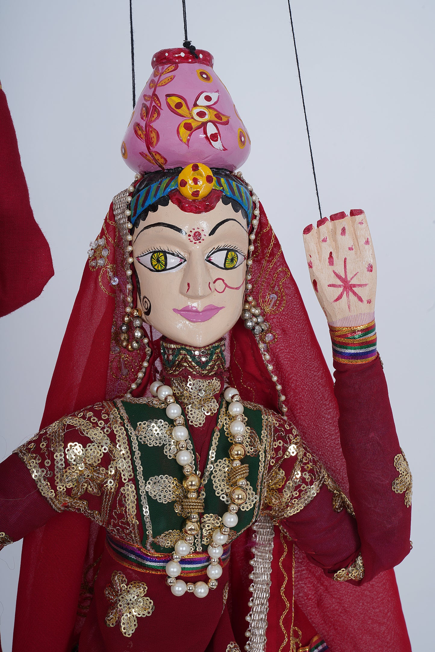 Jaipur Puppet | Kathputli | Exclusive! | Paniharin | Celebration Red | Handcrafted | Hand Painted |