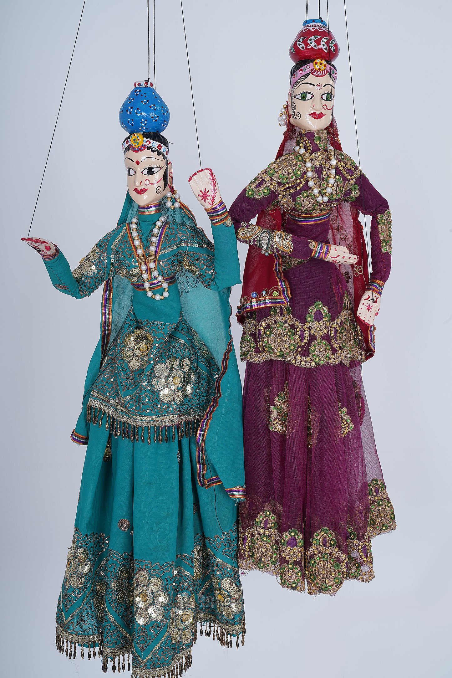 Jaipur Puppet | Kathputli | Exclusive! | Paniharin | Blue & Red | Handcrafted | Hand Painted |