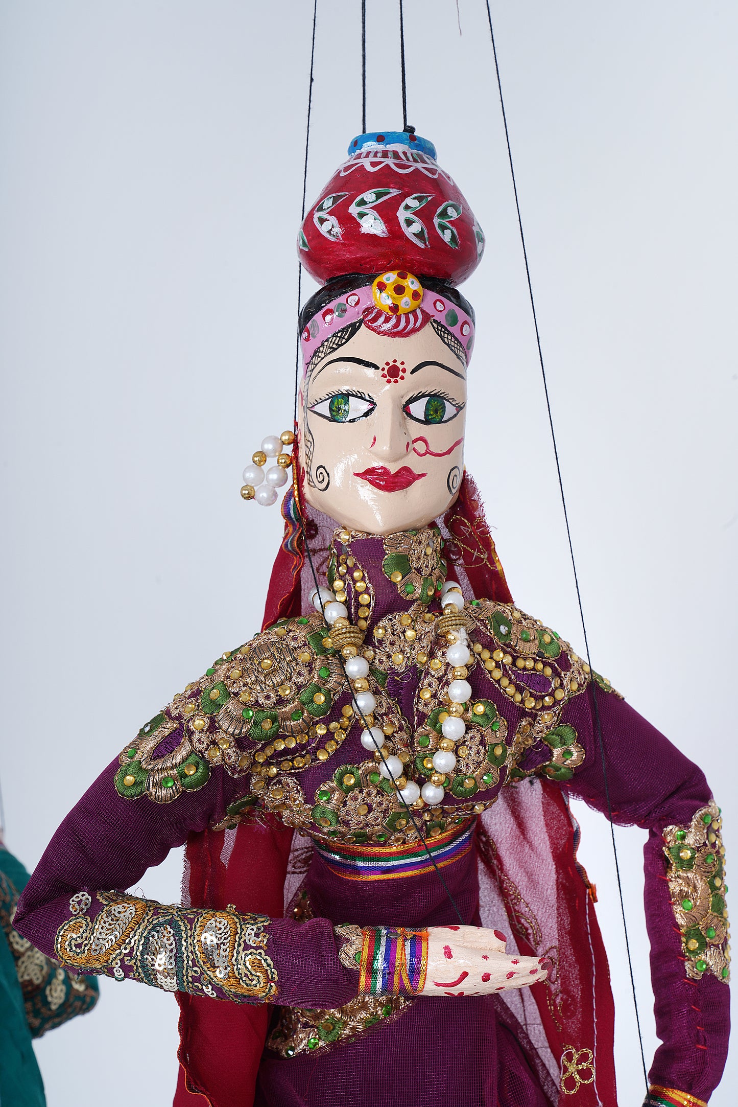 Jaipur Puppet | Kathputli | Exclusive! | Paniharin | Blue & Red | Handcrafted | Hand Painted |