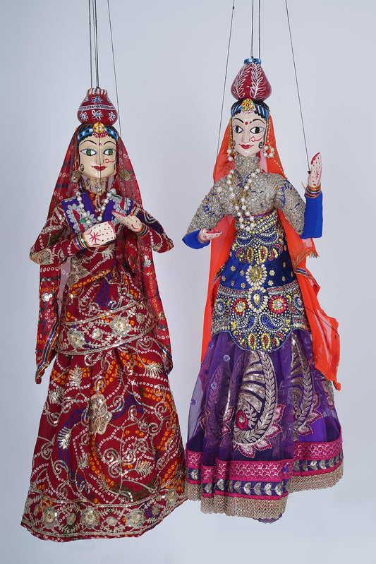 Jaipur Puppet | Kathputli | Exclusive! | Paniharin | Bandhej & Silver | Handcrafted | Hand Painted |