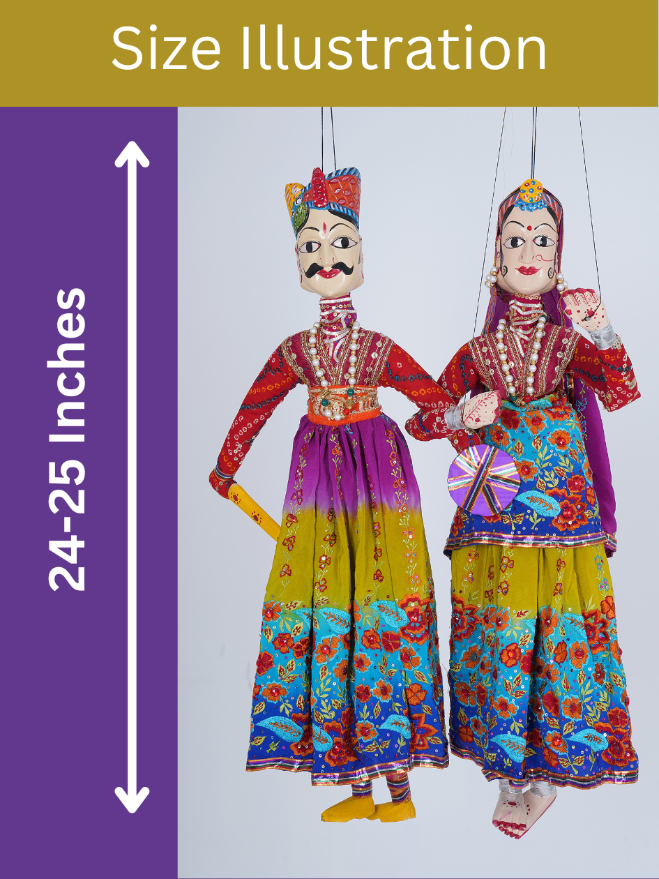 Jaipur Puppet | Raja Rani | Deep Red & Blue